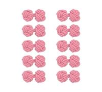 QUARKZMAN 5 Pares De Gemelos De Nudo De Seda, Gemelos De Tela Elástica Con Nudo Twist, Accesorios De Vestir Para Camisas De Hombre/Mujer, Abrigos, Rosa Oscuro