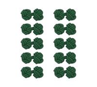 QUARKZMAN 5 Pares De Gemelos De Nudo De Seda, Gemelos De Tela Elástica Nudo Twist Accesorios De Vestir Gemelos Para Camisas Abrigos Vestidos Hombres/Mujeres, Verde Oscuro