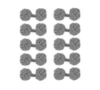 QUARKZMAN 5 Pares De Gemelos De Nudo De Seda, Gemelos De Tela Elástica Nudo Twist Accesorios De Vestir Gemelos Para Camisas Abrigos Vestidos Hombres/Mujeres, Gris Oscuro
