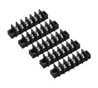 QUARKZMAN 5 Pcs Bloque De Terminales De 6 Posiciones 300V 25A Paso De 9.5mm Filas Simples 6 Circuitos Tira De Terminales De Tornillo DIN Hila