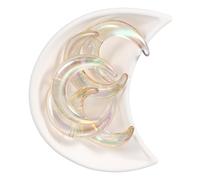 QUARKZMAN 5 Pcs Cuentas De Moon 35 X 47 Mm Cuentas Separadoras En Forma De Moon Acrílicas Plateado 3D Climatizado Para Manualidades Fabricación De Joyería Llaveros Proyectos DIY Verde