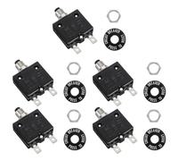 QUARKZMAN 5 Pcs Disyuntor Térmico De Botón 5Amp 125/250V AC 50V DC Con Reinicio Manual Protector De Sobrecarga Térmica Para Automóviles Industriales