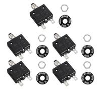 QUARKZMAN 5 Pcs Interruptor Térmico De Botón 25Amp 125/250V AC 50V DC Con Reinicio Manual Protector De Sobrecarga Térmica Para Automóviles Industriales