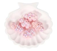 QUARKZMAN 5 Pcs Perle A Forma Di Nuvola, 33 x 22 mm Perle Spaziatrici In Acrilico A Forma Di Nuvola, Rosa Chiaro