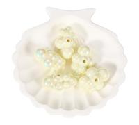 QUARKZMAN 5 Pcs Perline A Nuvole 33 x 22 mm Perline Spaziatrici A Forma Di Nuvola In Acrilico Giallo Chiaro