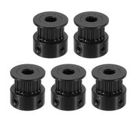 QUARKZMAN 5 Pcs Polea de Correa de Distribución de Aluminio de 20 Dientes 5mm de Diámetro Interior 6mm de Ancho Rueda de Polea Loca Ruedas Sincrónicas Pieza de Engranaje, Negro
