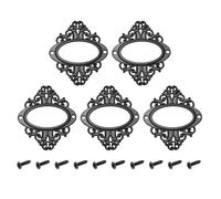 QUARKZMAN 5 Pcs Porta Etichette In Metallo, 5.6x6.6cm Cornice Vintage Per Etichette Con Motivo Floreale E Pizzi Per Scatole Di Archivio Cassetti Armadi Librerie