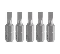 QUARKZMAN 5 Pcs Punta de Destornillador Ranurado Sl4 de 25 Mm/1" Longitud. | Punta Plana Magnética de Acero S2 de Impacto Eléctrico de Potencia, con Vástago Hexagonal de 1/4"