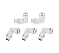 QUARKZMAN 5 Pcs Racores De Conexión Rápida Codo Macho 1/4 Pulgada Tubo OD X 1/8 Pulgada Roscado NPT 90 Grados Racor Neumático Para Tuberías De Agua Aceite Gas Aire, Blanco