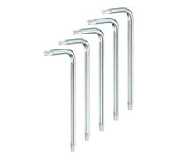 QUARKZMAN 5 Pcs T10 Llave Hexagonal Torx De Seguridad Antimanipulación Con Punta Estrella De 2.3" Brazo Largo En Forma De L Llave Torx Hexagonal Destornillador De 6 Puntas Blanco