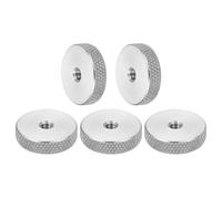QUARKZMAN 5 Pcs Tuercas De Mano Estriadas Planas M4, Acero Inoxidable 304 Cabeza Plana Estriada Con Agujero Pasante Para Ajuste, Para Electrónicos, Máquinas, D20 x H5mm
