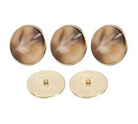 QUARKZMAN 5 Piezas 48L Botones Redondos De Costura De Metal Con Estampado 30mm 1-1/4" Estampado De Flecha Botón De Resina De Repuesto Para Costura De Ropa Y DIY, Marrón Claro