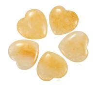 QUARKZMAN 5 Piezas Cristal Topacio En Forma De Corazón 2 cm Piedras Pulidas Y Cristales Piedras Preciosas Pulidas Para Regalos De Mujeres Meditación Manualidades Decoración Del Hogar
