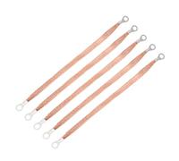 QUARKZMAN 5 Piezas De Correa De Tierra Trenzada 12" X 0.4" Cobre Universal Automotriz Flexible Correa De Tierra Plana Desnuda Conectores con Terminales para La Mayoría De Automóviles