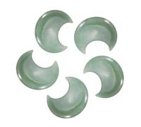 QUARKZMAN 5 Piezas De Piedra De La Moon De Cristal, 1.2 Pulgadas De Longitud De Piedra Natural Esmeralda Verde A Granel, Piedras Talladas Para Bolsillo Para Meditación, Colgante Decorativo