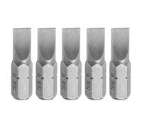 QUARKZMAN 5 Piezas De Punta Plana 1/4" Vástago Hexagonal SL6 Cabeza 1" Longitud Acero S2 Puntas Ranuradas Para Trabajos De Reparación Y Destornillador Eléctrico