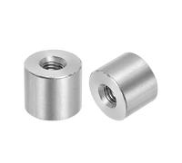 QUARKZMAN 5 Piezas de Tuercas de Conexión Redondas M8 Tuerca de Acoplamiento de Acero Inoxidable 304 de 15mm de Longitud para Varilla de Soporte M8x15x20mm