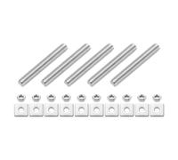 QUARKZMAN 5 Piezas De Varilla Roscada Completa, M8 X 55 Mm 304 Pernos Roscados Completos De Acero Inoxidable Con Tuercas Y Arandelas Para Abrazaderas, Colgadores Y Pernos En U, Plateado