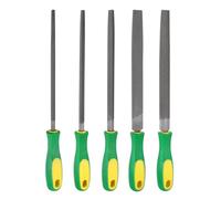 QUARKZMAN 5 Piezas Juego De Limas 8" Dientess Acero Al Carbono Con Mango PP Cuadrada/Plana/Triangular/Media Caña/Redonda Para Pulido Grabado De