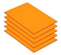 QUARKZMAN 5 Piezas Láminas de Acrílico PMMA Transparente de Colores 7 X 5" Láminas de Acrílico Naranja para Proyectos de DIY, Arte, Manualidades, Corte Y Grabado Laser