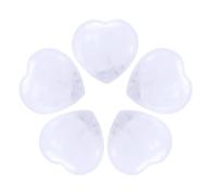 QUARKZMAN 5 Piezas Piedra en Forma de Corazón de Cuarzo Púrpura Natural Piedras de Preocupación de Amor para Equilibrar la Ansiedad y la Meditación Energía de Estrés Blanco