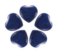 QUARKZMAN 5 Piezas Piedra Natural en Forma de Corazón de Cuarzo Morado Preocupación Piedras Regalos para Equilibrar Ansiedad y Meditación Estrés Energía Equilibrio Aventurina Azul