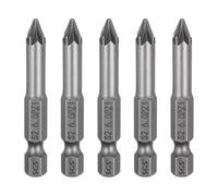 QUARKZMAN 5 piezas PZ1 Punta de de vástago hexagonal de 1/4", longitud de 50 mm/2", puntas hexagonales magnéticas Phillips y de pala, acero S2, punta de, barrenas