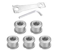 QUARKZMAN 5 Piezas Tornillos para Plato M8 De Aleación De Aluminio para Bicicleta con Llaves para Bicicleta De Montaña para Bicicleta De Carretera O De Montaña Plateado