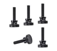 QUARKZMAN 5 tornillos moleteados M10 x 35 mm, tornillos de cabeza plana de acero negro, pernos moleteados métricos con perillas de agarre de hombro, sujetadores de rosca de ajuste manual.