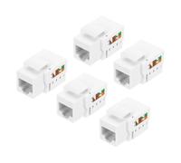 QUARKZMAN 5 Unidades RJ45 Cat 6 Conector Ethernet, Acoplador Cat6 Adaptador De Red Para Cable Cat6, Blanco