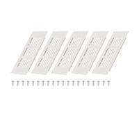 QUARKZMAN 5 X 2 Inch Cubierta De Rejilla De Aire Para Puerta, 5 Juego De Rejilla De Ventilación De Aluminio Resistente Con 20 Tornillos De Montaje Para Gabinete O Armario, Gris | Gris