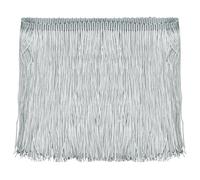 QUARKZMAN 5 Yardas 6" Franja de Flecos de Cadena Recorte Borla Recorte de Costura Franja de Flecos de Poliéster Cinta para Manualidades de Costura Bricolaje Ropa, Gris Plateado