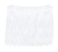 QUARKZMAN 5 Yardas 6" Franja de Flecos de Cadena Recorte Borla Recorte de Costura Franja de Flecos de Poliéster Cinta para Manualidades de Costura Bricolaje Ropa, Blanco Lejía