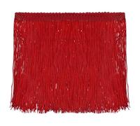 QUARKZMAN 5 Yardas 6" Franja de Flecos de Cadena Recorte Borla Recorte de Costura Franja de Flecos de Poliéster Cinta para Manualidades de Costura Bricolaje Ropa, Rojo Oscuro