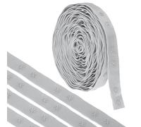QUARKZMAN 5 Yardas Cinta de Botón a Presión con Doble Hebilla para Coser, Cinta de Algodón con Hebillas para Ropa, Tela y Manualidades, Grey