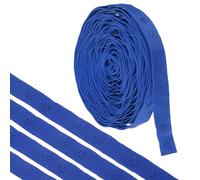 QUARKZMAN 5 Yardas Cinta de Botón a Presión con Doble Hebilla para Coser, Cinta de Algodón con Hebillas para Ropa, Tela y Manualidades, Color Azul