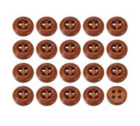 QUARKZMAN 50 Botones de Madera, 10mm(13/32") Botón de Madera Redondo de 4 Agujeros para Costura y Manualidades, Color Marrón Rojizo