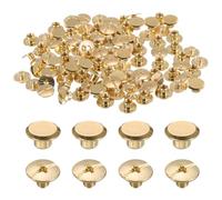 QUARKZMAN 50 Conjuntos Tornillos Chicago Phillips Cabeza M5 x 4mm Dorado | Tornillos De Unión Poste Clavo Remache Pernos Remaches Para DIY Cinturón Bolso Artesanía Encuadernación, Metal