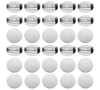 QUARKZMAN 50 Pcs Bandejas Redondas Plateadas Para Broches Con Alfiler Pinzas De Metal Para Broches Base De Disco Para Corsages Tarjetas De Identificación Etiquetas Manualidades DIY (26mm/1")