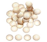 QUARKZMAN 50 Pcs Base Para Broche, 16mm Broches Base Para Ramo Con Agujeros Traseros Bandeja Redonda Para Abalorios Suministros Para Hacer Joyas Manualidades DIY, Oro K