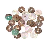 QUARKZMAN 50 Pcs Botones Naturales De Concha, Botones De 2 Agujeros De Nácar 12.5mm Costura Para Artesanía Para Costura De Camisas Manualidades DIY Decoración, Beige/Marrón
