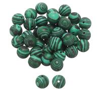 QUARKZMAN 50 pcs Cuentas De Piedra Natural 10mm Malaquita Abalorios Redondos De Piedra Preciosa Cuentas Sueltas Auténticas Genuinas Bolas Lisas Para Hacer Joyeros Pulseras Collares