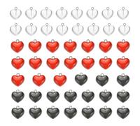QUARKZMAN 50 Pcs Encanto De Corazón De Resina, Colgantes De Corazón De Amor De Valentín Color Caramelo Transparente Llaveros Charm Para Hacer Joyería DIY Pulseras Collares Aretes