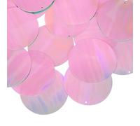 QUARKZMAN 50 Pcs Lentejuelas Planas Redondas 50mm/2 Pulgada Lentejuelas Sueltas Para Costura Con Agujero De Un Solo Lado Para DIY Bordado Ropa Fabricación De Joyería AB Lila Claro