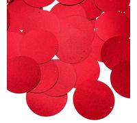 QUARKZMAN 50 Pcs Lentejuelas Planas Redondas 50mm/2 Pulgada Lentejuelas Sueltas Para Costura Con Agujero De Un Solo Lado Para DIY Bordado Ropa Fabricación De Joyería Rojo Laser