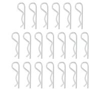 QUARKZMAN 50 Pcs Pasador De Enganche, 3mm x 65mm Pasadores R De Acero Al Carbono Kit De Accesorios De Pasadores De Retención Para Remolques Tractores Carritos Cortacéspedes, Plateado