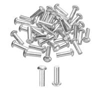 QUARKZMAN 50 Pcs Remaches De Aluminio Sólido De Cabeza De Brasero, Diámetro M5 x Longitud 16mm Remaches De Aluminio De Cabeza Redonda Para Reparación De Barcos, Maquinaria, Aeronaves