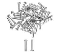 QUARKZMAN 50 Pcs Remaches De Cabeza De Brasero De Aluminio Sólido, M3 Diámetro x 16mm Longitud Remaches De Aluminio De Cabeza Redonda Para Reparación De Barcos, Maquinaria, Aeronaves