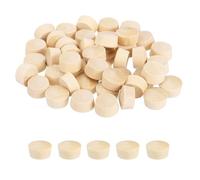 QUARKZMAN 50 Pcs Tapones De Madera, 19/32" Tapones De Madera De Cabeza Plana para Agujeros De Tornillos Cubiertas para Agujeros De Tornillos De Madera para Muebles Gabinetes De Variedades