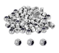 QUARKZMAN 50 Pcs Tuercas Autoblocantes De Nylon M4x0.7mm, 316 Acero Inoxidable Tuercas Hexagonales Autofrenantes De Roscado Grueso Para Muebles, Electrónicos, Máquinas, Proyectos DIY